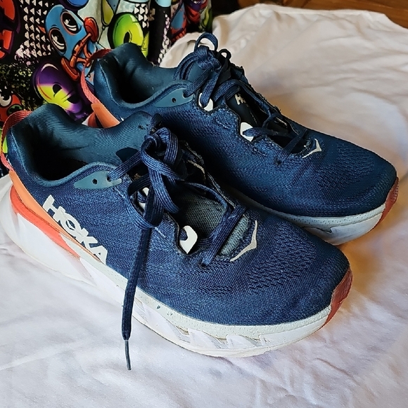 Hoka Other - Hoka ELEVON 2 Navy and Coral Sneakers